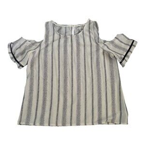 Love, Fire Cold Shoulder Striped Blouse Women’s Size M